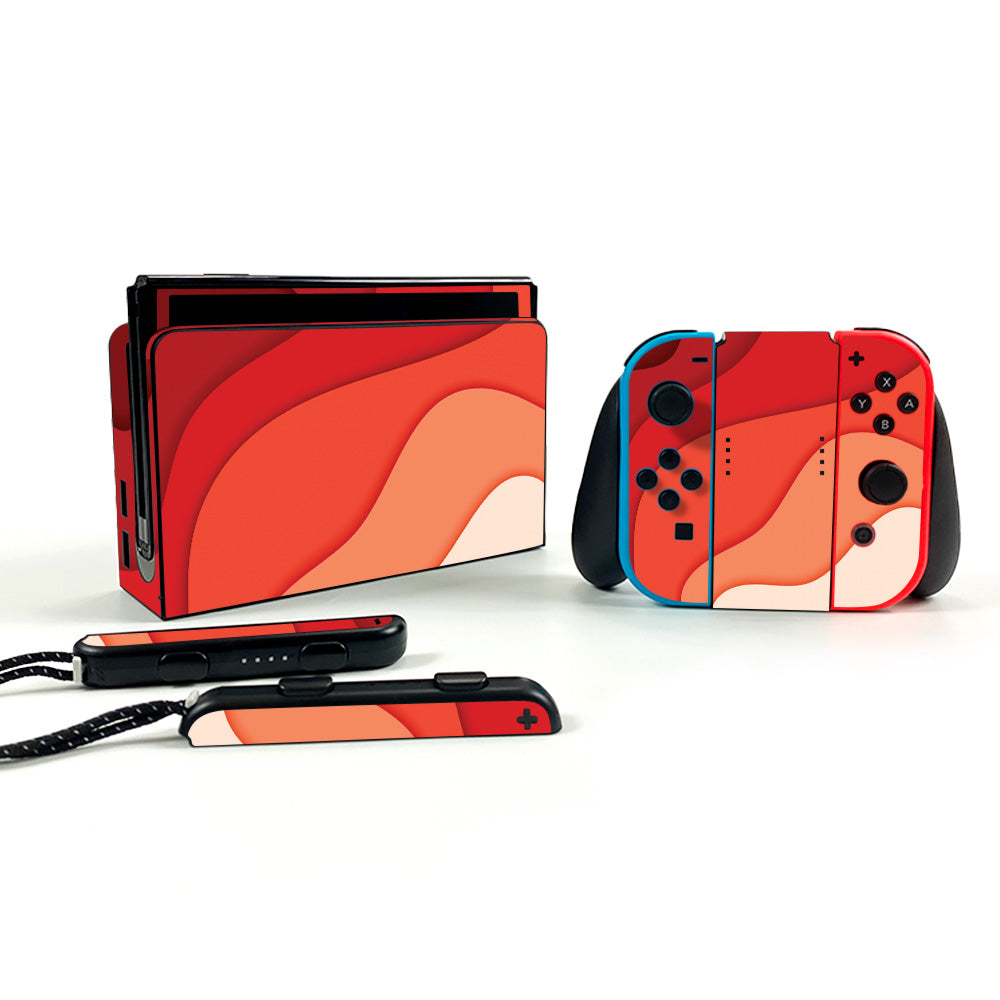 Papercraft Red Skin For Nintendo Switch OLED — MightySkins