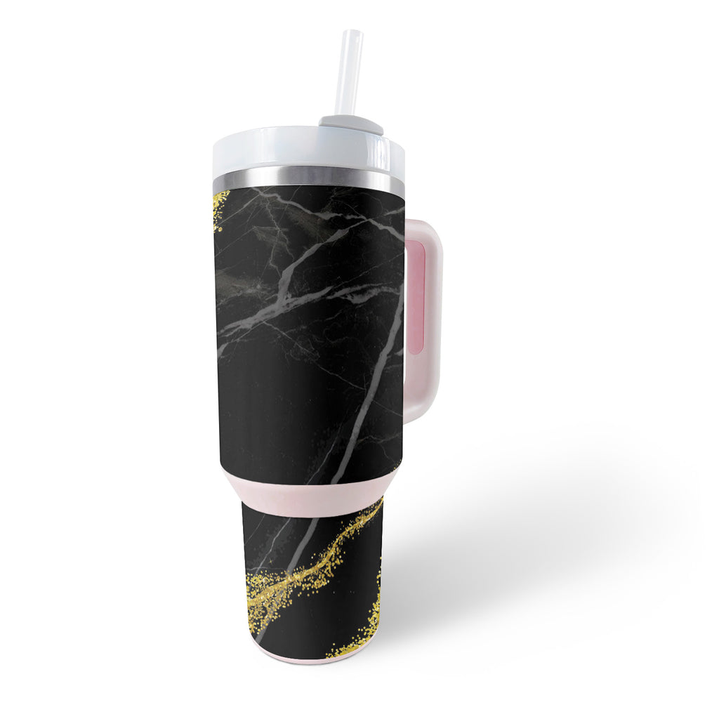Black Marble Glitter Skin For Stanley The Quencher H2.0 FlowState 30 Oz  Tumbler — MightySkins