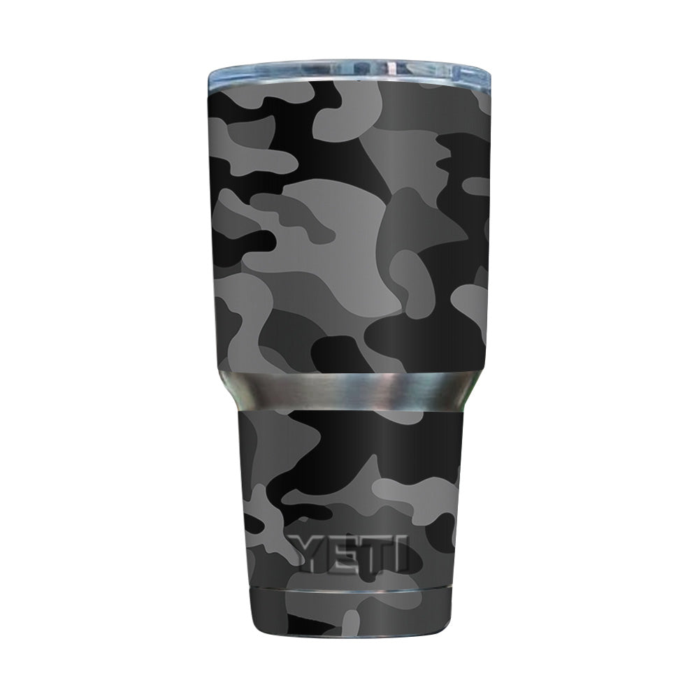 Yeti Skins | Black Camo Skin for Yeti 30 oz Tumbler | Carbon Fiber | Custom Vinyl Skin Wrap | Mighty Skins