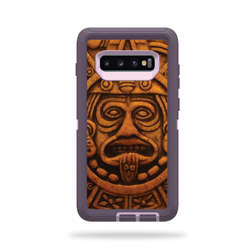Carved Aztec Skin For Otterbox Defender Galaxy S10 — MightySkins