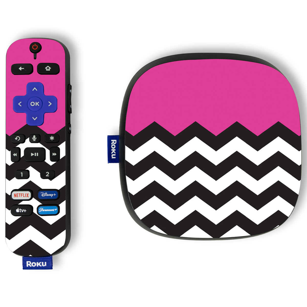 Hot Pink Chevron Skin For Roku Ultra Model 4802 (2022) — MightySkins