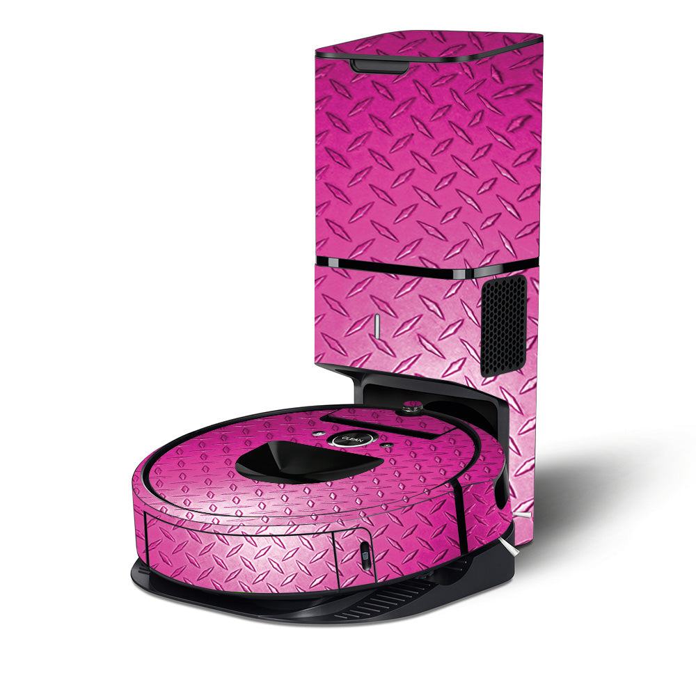 Pink Diamond Plate Skin For iRobot Roomba i7+ Robot Vacuum & Tower ...