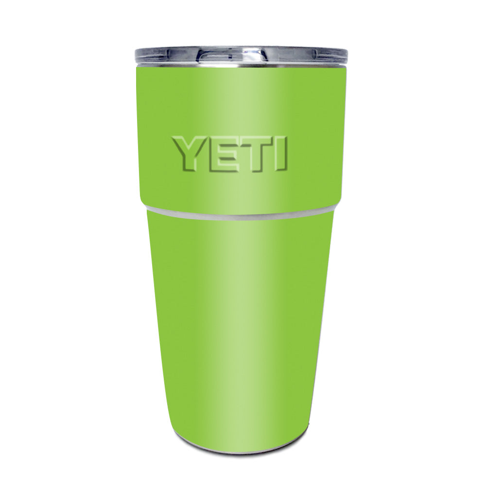 Yeti Skins | Solid Lime Green Skin for Yeti Rambler 16 oz Stackable Cup | Carbon Fiber | Custom Vinyl Skin Wrap | Mighty Skins