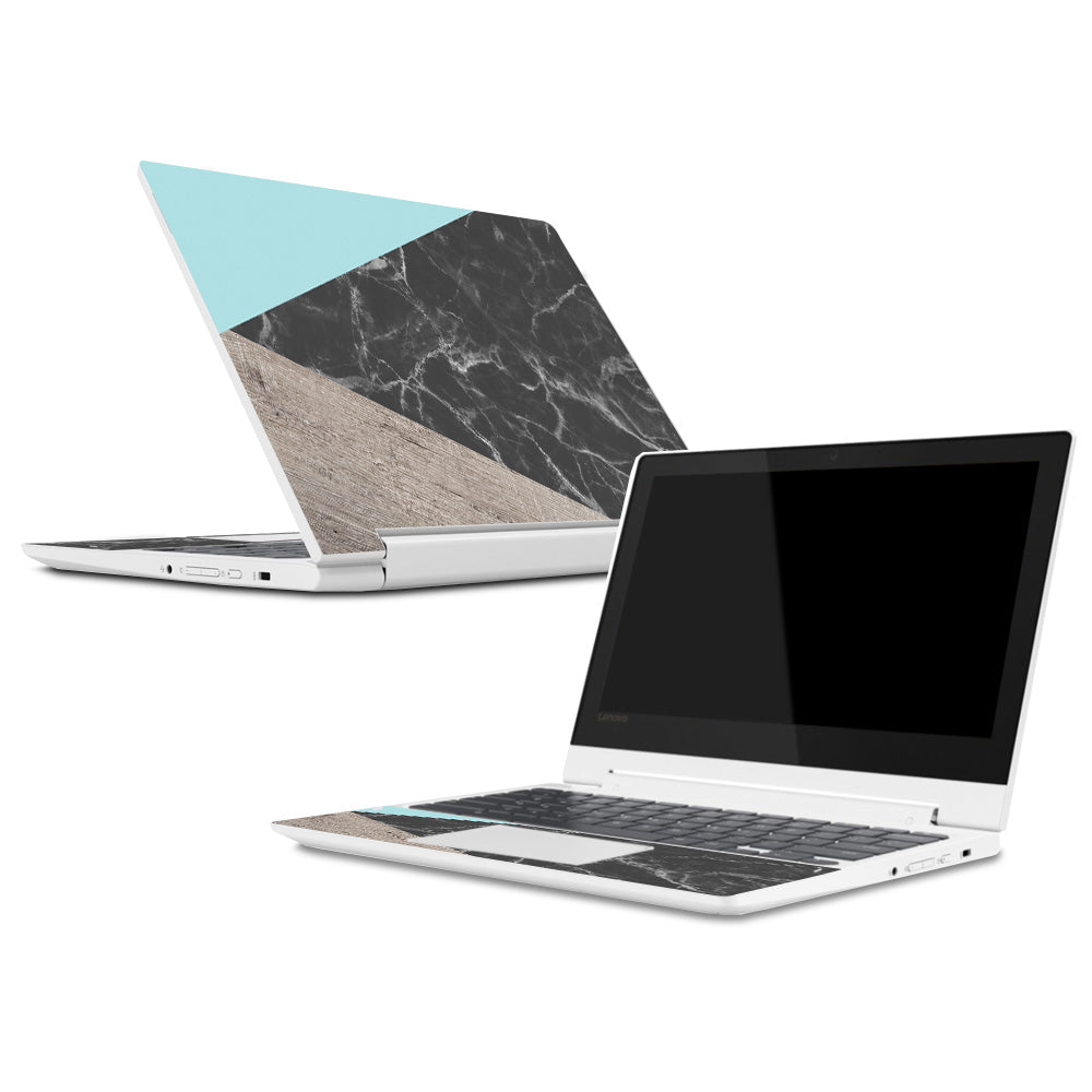Wood And Marble Skin For Chromebook C330 (2018) — MightySkins